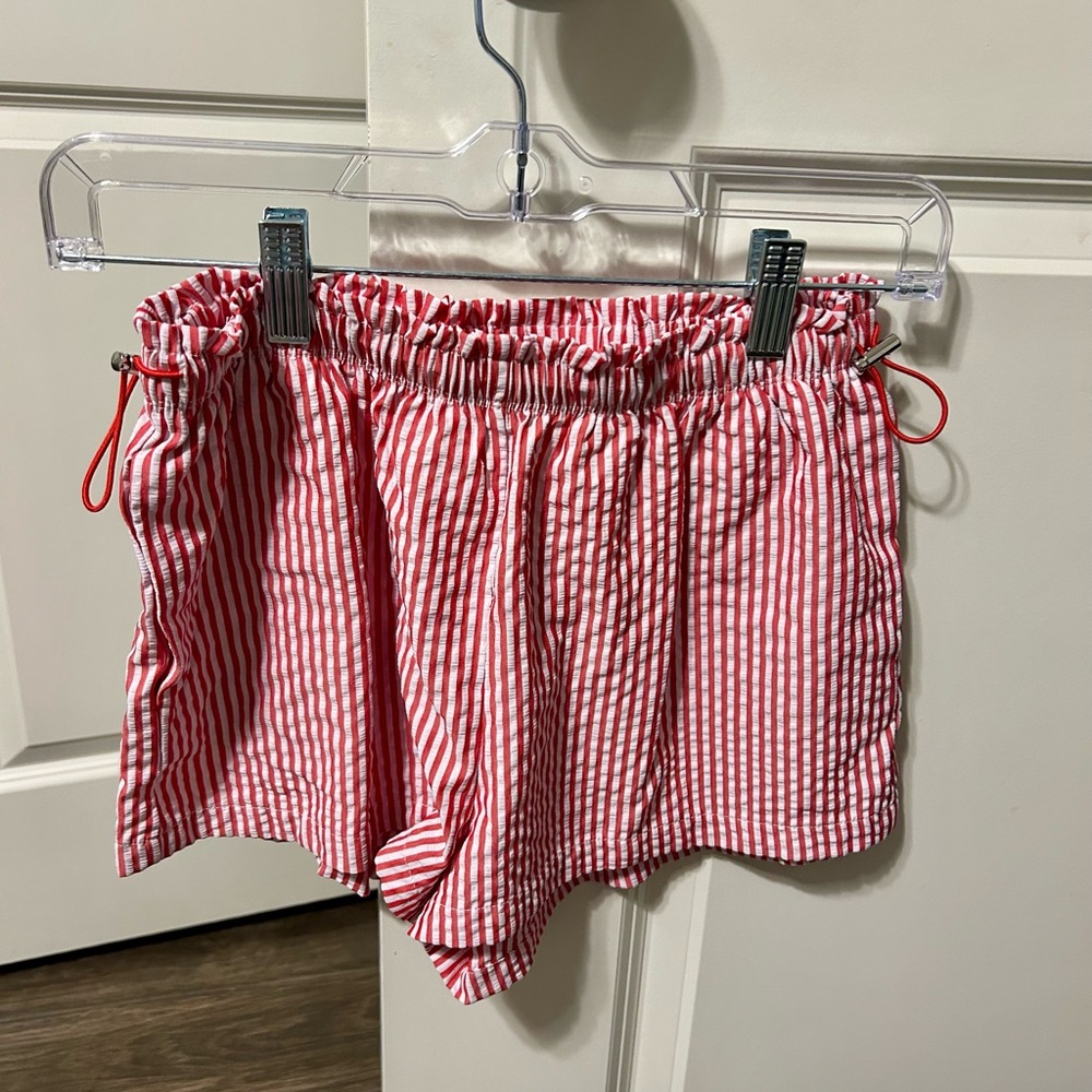 Red Striped Women's Shorts